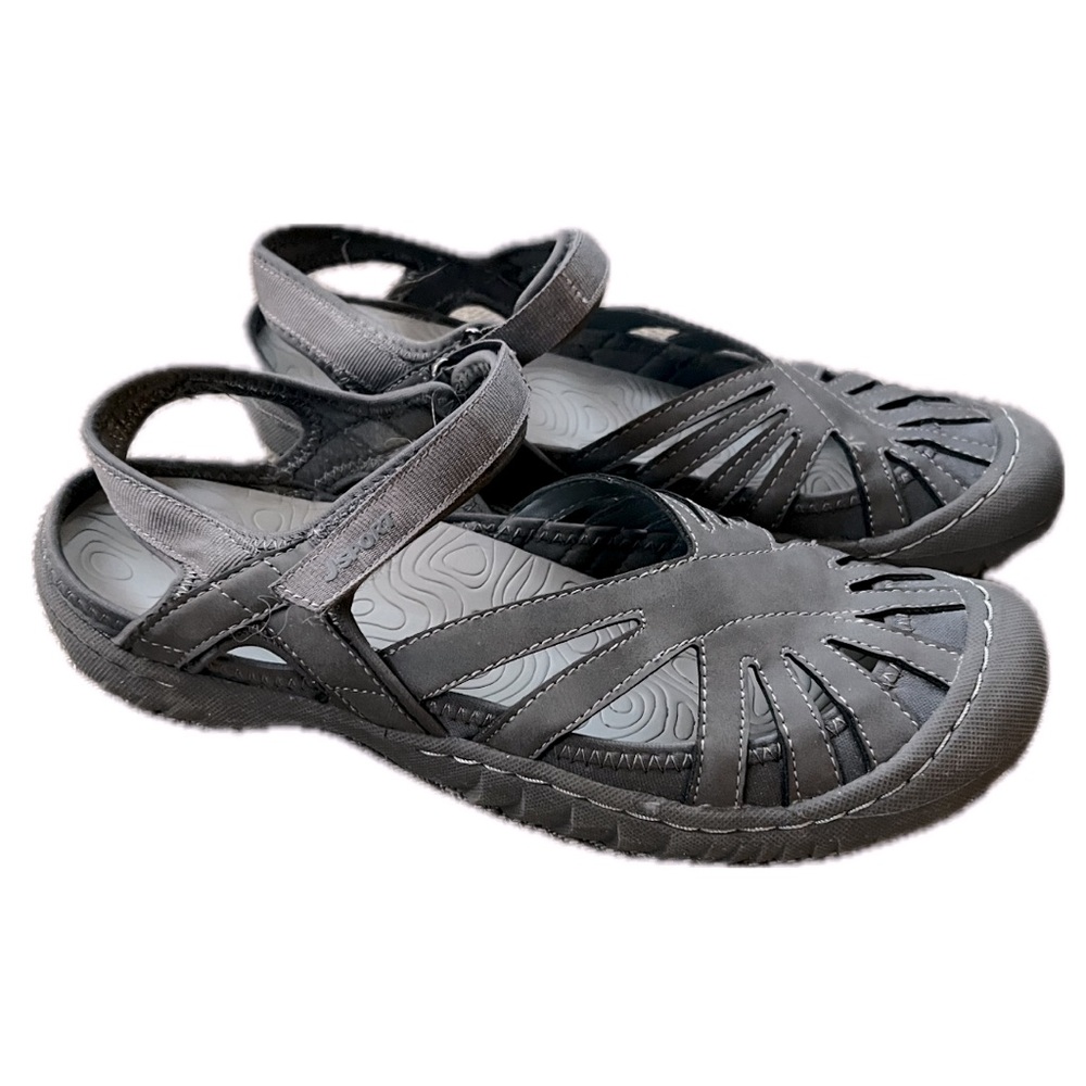 JSport by Jambu Poppy Gray Sport Sandals Womens Size 10